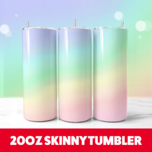 Rainbow Color Tumbler Wrap 20oz Skinny Tumbler