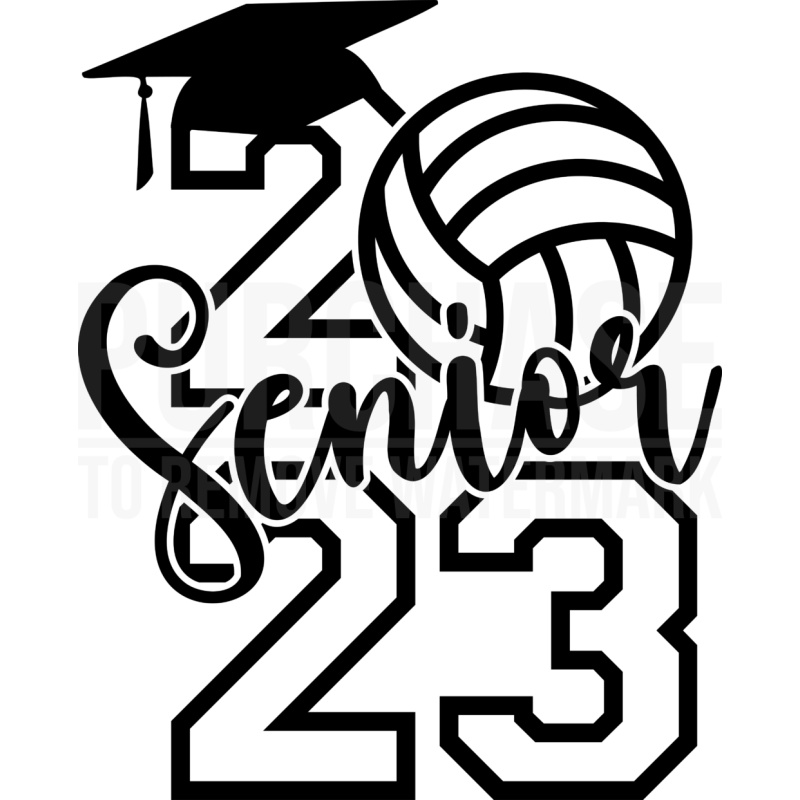 Senior 2023 Volleyball SVG Class of 2023 Graduation T shirt Design SVG PNG