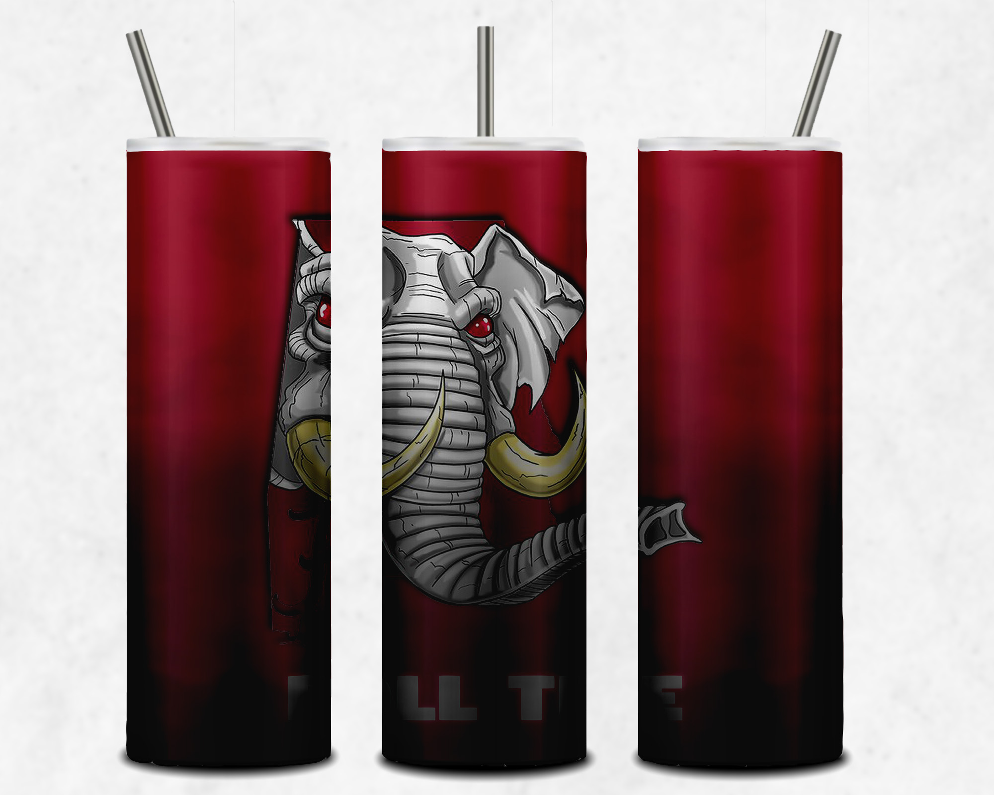 Alabama Crimson Tide Grunge Tumbler Wrap, 20oz Skinny Tumble