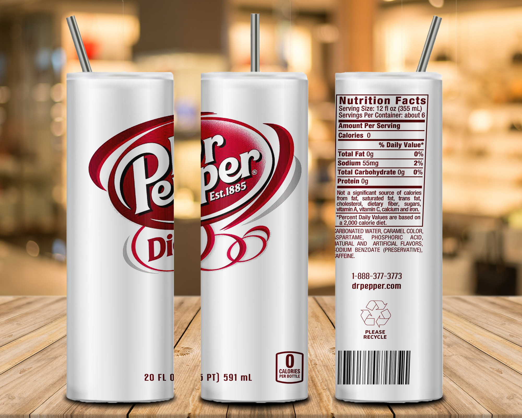 Dr Pepper Diet Tumbler Wrap, 20oz Skinny Tumbler Instant Download