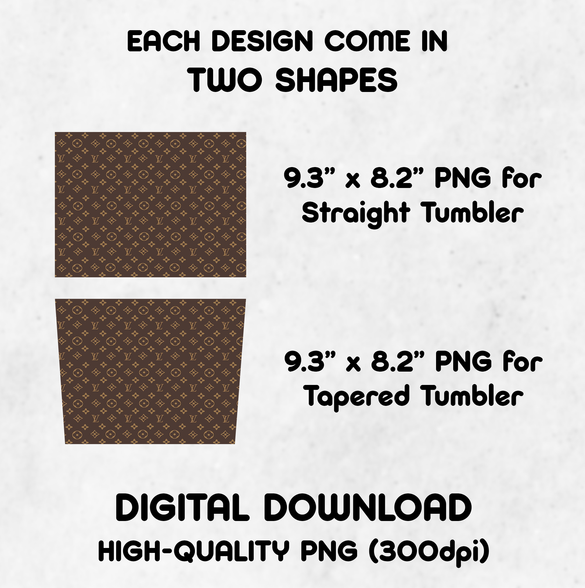 LV Dark Brown Full Color Skinny Tumbler Wrap - $3.75 : VS