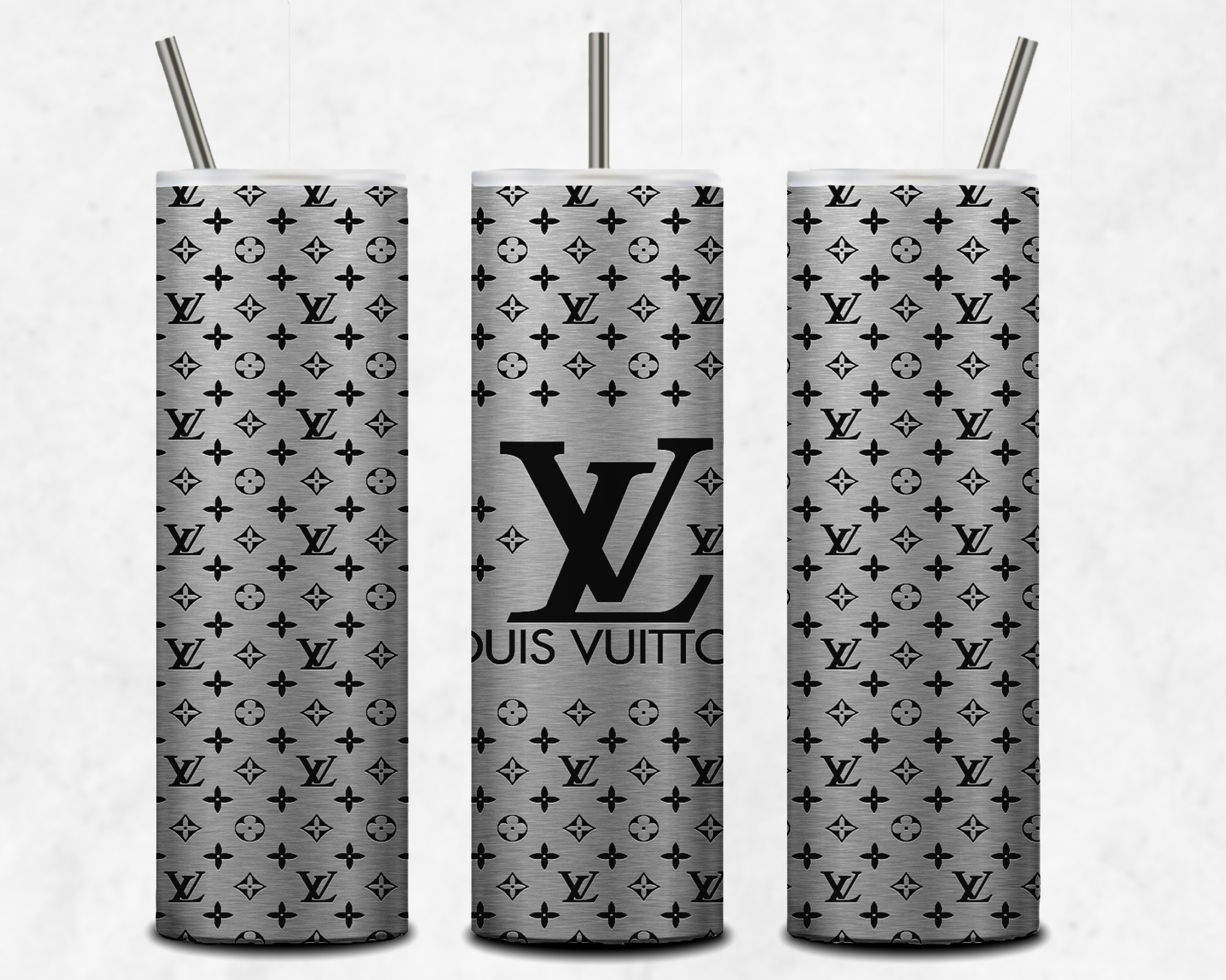 LV Louis Vuitton Luxury Brand Fashion Tumbler Wrap 20oz Skinny