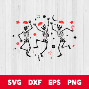 Christmas Dancing Skeletons SVG Funny Christmas T shirt Party Design SVG PNG 1