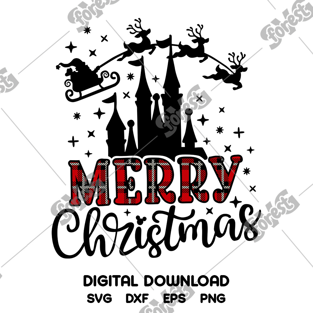 Ho Ho Ho Disney Christmas SVG, Disney Castle SVG, Mickey Mouse