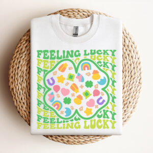 Feeling Lucky SVG St Patricks Day T shirt Clover Color Design SVG PNG 3