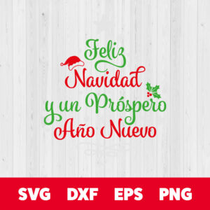 Feliz Navidad Y Un Prospero Ano Nuevo SVG Spanish Christmas Tree SVG 1