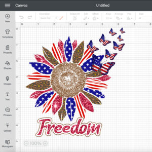 Freedom Sunflower Butterfly PNG American PNG 4th Of July PNG 2