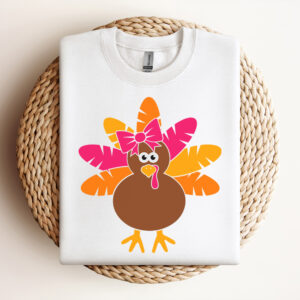 Girl Turkey SVG Thanksgiving Girls Monogram SVG cut file 3