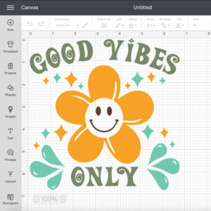 Good Vibes SVG Smiley Face SVG files for Cricut Trendy Hippie Happy SVG 2