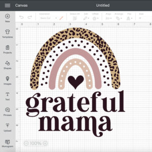 Grateful Mama SVG Leopard Rainbow Design for Cricut Silhouette 2