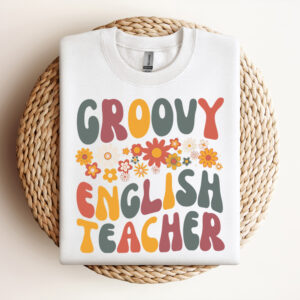 Groovy English Teacher Retro Colorful Teaching SVG 3