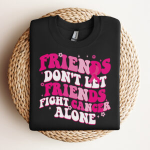 Groovy Friends Dont Fight Alone Breast Cancer Awareness SVG 3
