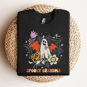 Groovy Vintage Floral Ghost Cute Halloween Spooky Grandma SVG 3