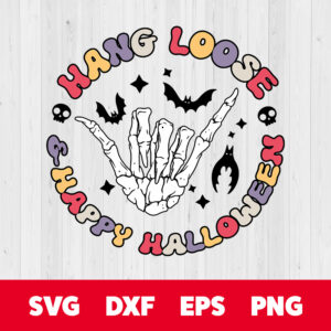 Hang Loose And Happy Halloween SVG Skeleton Hand Sign SVG 1