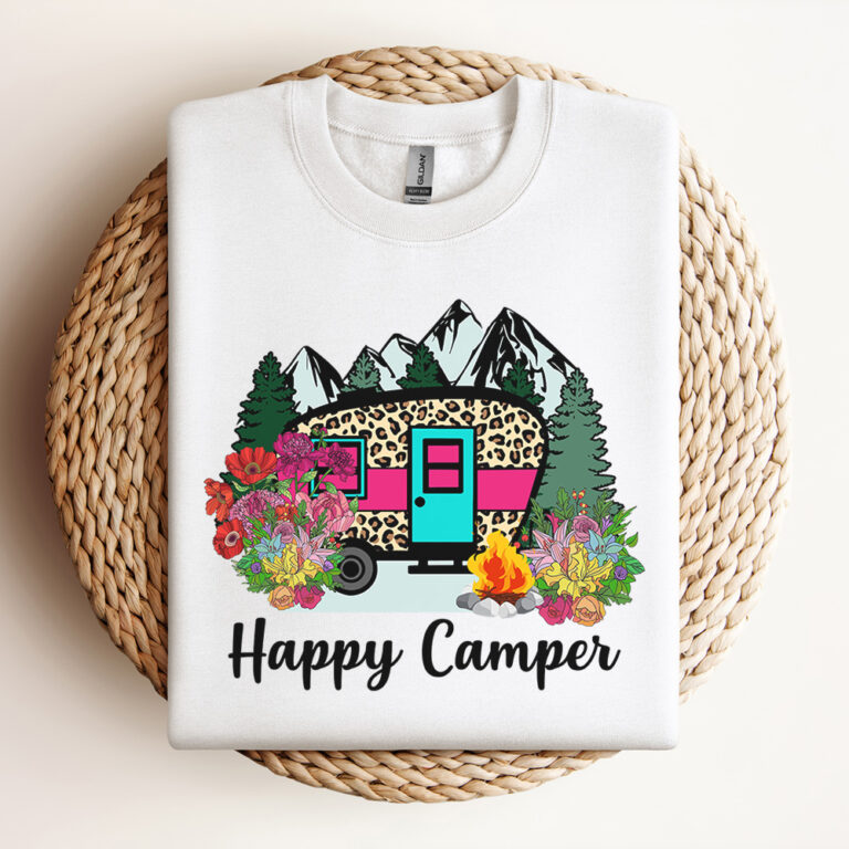 Happy Camper PNG Camping PNG Leopard Pattern 3