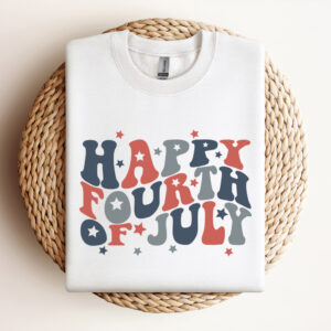 Happy Fourth Of July SVG Independence Day T shirt Retro Wavy Design SVG Cut Files 3
