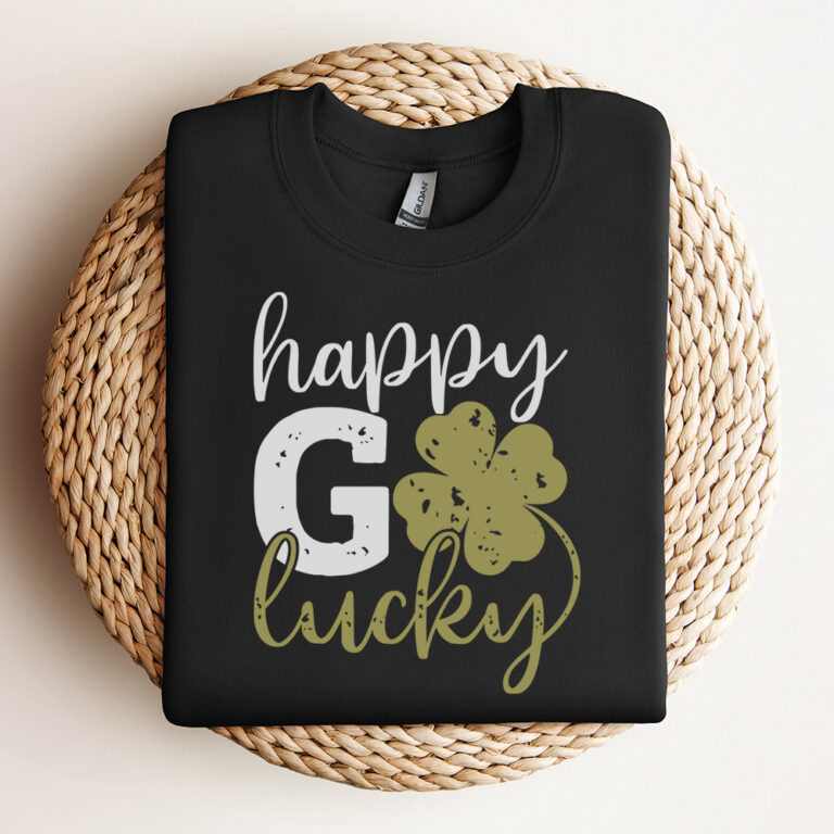 Happy Go Lucky Clover SVG St Patricks Day T shirt Design SVG Cut Files Cricut 3