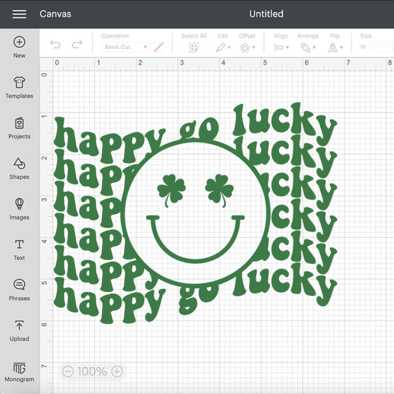 Happy Go Lucky SVG St Patricks Day T shirt Smiley Flag Design SVG Cut Files Cricut 2