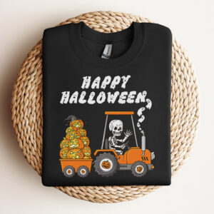 Happy Halloween Skeleton Riding Tractor Toddler SVG 3