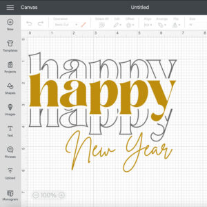 Happy Happy Happy New Year Vintage Stacked Design SVG cut files Cricut 2
