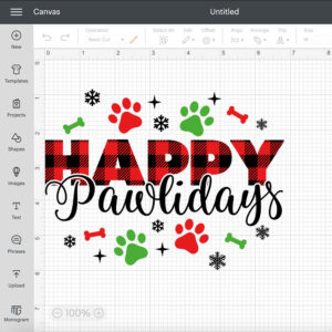 Happy Pawlidays SVG Funny Christmas Cute Puppy SVG Cut Files Cricut Silhouette 2