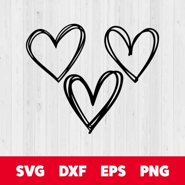 Heart Bundle Sketch Heart SVG Valentine day SVG 1