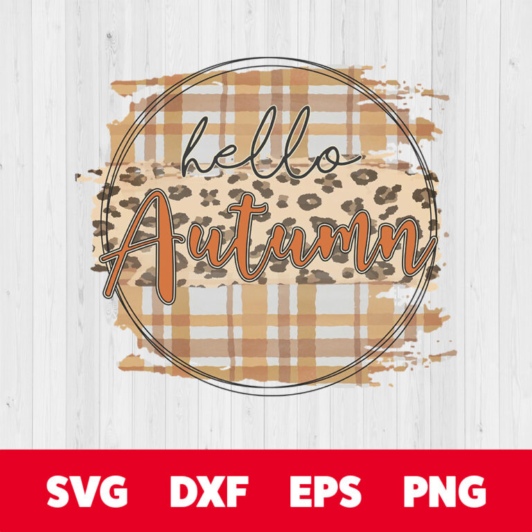 Hello Autumn PNG Autumn PNG Fall PNG Leopard Pattern 1