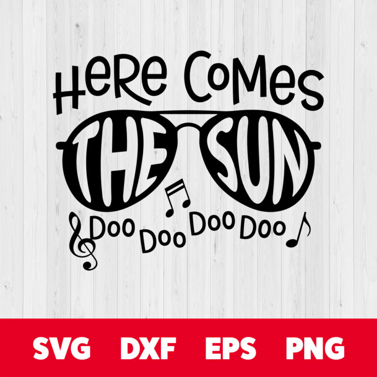 Here Comes The Sun SVG Summer musical sunglasses 1
