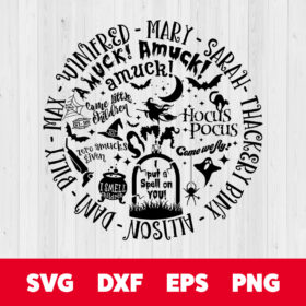 Hocus Pocus Collage SVG Sanderson Sisters T shirt Design SVG Cut Files 1