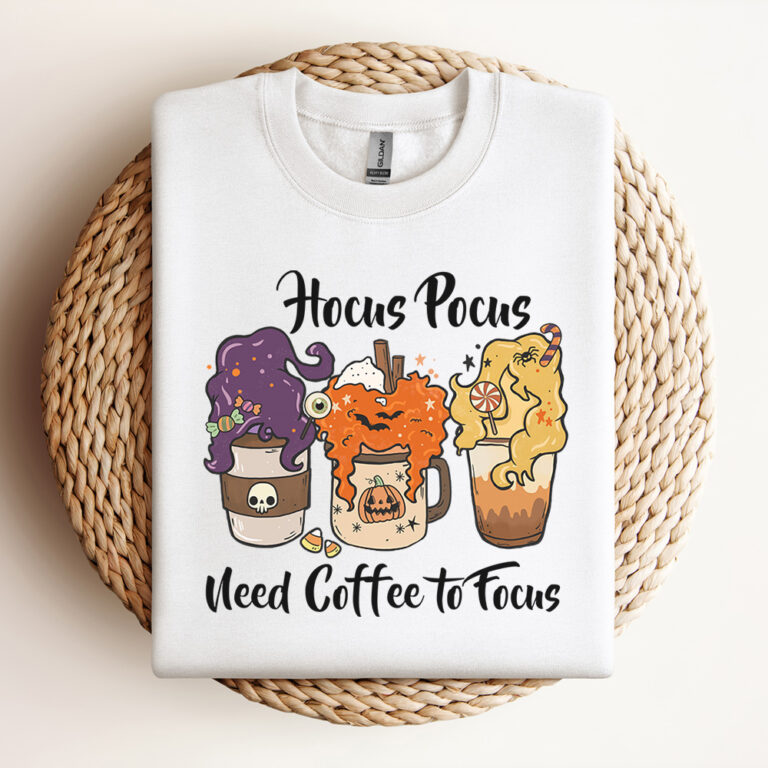 Hocus Pocus Need Coffee To Focus PNG Halloween Sublimation PNG 3