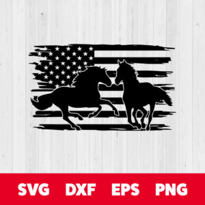 Horse SVG Flag SVG Patriotic SVG Distressed Flag 1