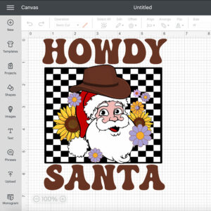 Howdy Santa PNG Funny Christmas Checkered PNG Groovy Christmas 2