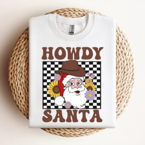 Howdy Santa PNG Funny Christmas Checkered PNG Groovy Christmas 3