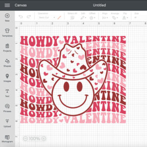 Howdy Valentine SVG Groovy Valentines Cowboy Smiley T shirt Design SVG PNG 2