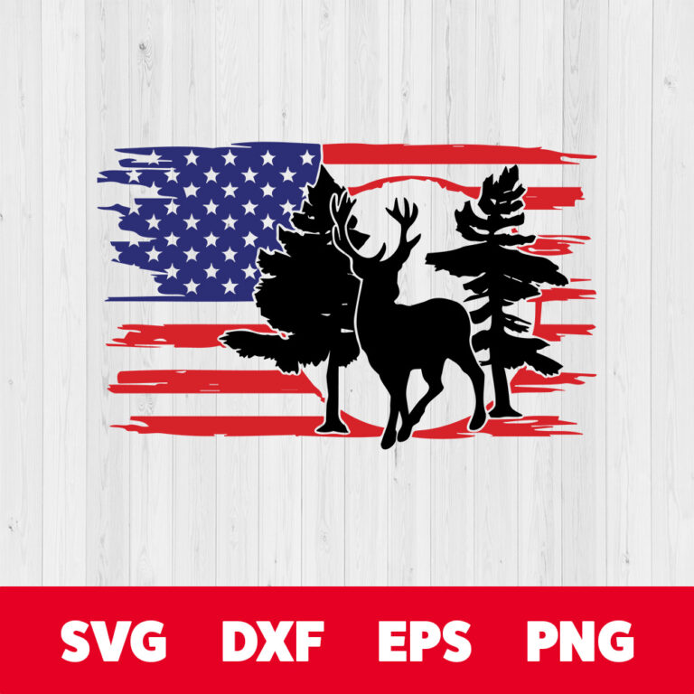 Hunting SVG Deer SVG Camping SVG American Flag SVG for Shirt 1