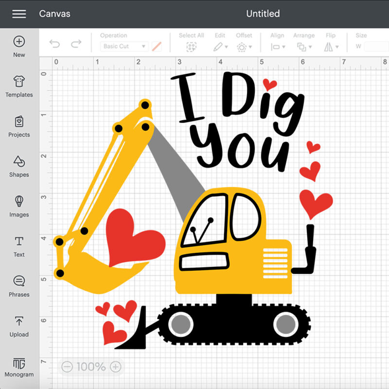 I Dig You SVG Construction Excavator Valentines Day T shirt White SVG 2