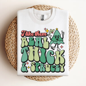 I Like Them Real Thick Sprucey SVG Funny Christmas Tree T shirt Retro Design SVG PNG 3