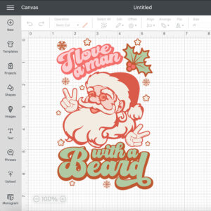 I Love A Man With A Beard SVG Christmas Santa Claus T shirt Retro Design SVG PNG 2
