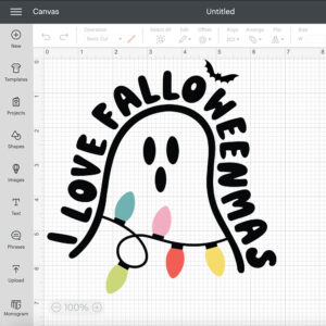 I Love Falloweenmas SVG Cute Ghost SVG 2