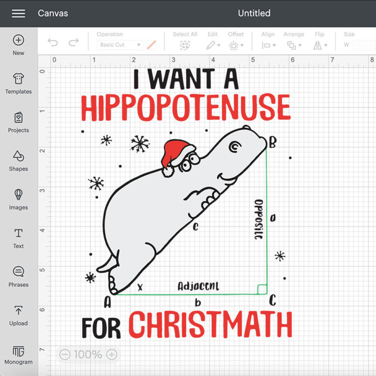 I Wants Hippopotenuse For Christmas Hippopotamus Math Lover 2