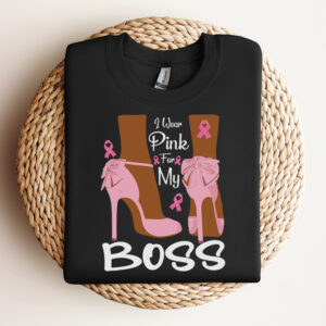 I Wear Pink For My Boss Ribbon Melanin Black Queen Heel Girl SVG 3
