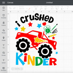 I crushed Kinder SVG Monster Truck Graduation SVG Cut Files for Cricut 2