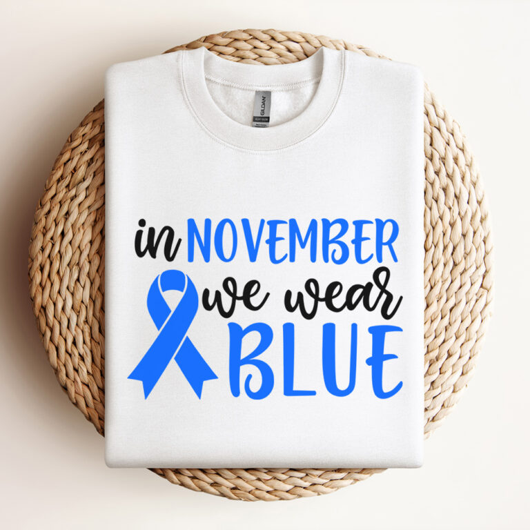 In November We Wear Blue SVG Diabetes Awareness Blue Ribbon Badge 3