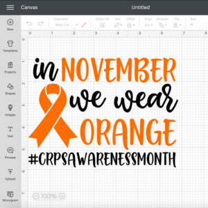In November We Wear Orange SVG CRPS Awareness Ribbon Badge SVG Cut Files 2