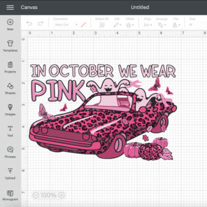 In October We Wear Pink Ghosts Pumpkins For Breast Cancer SVG 2