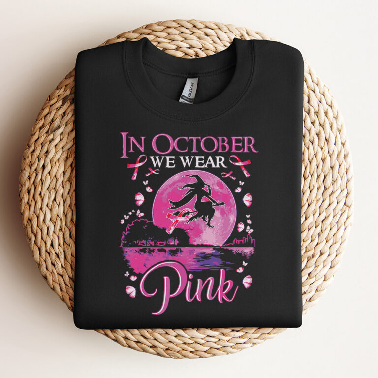 In October We Wear Pink Witch Breast Cancer Awareness SVG 3