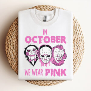 In October we wear pink Horror SVG Breast Cancer SVG 3
