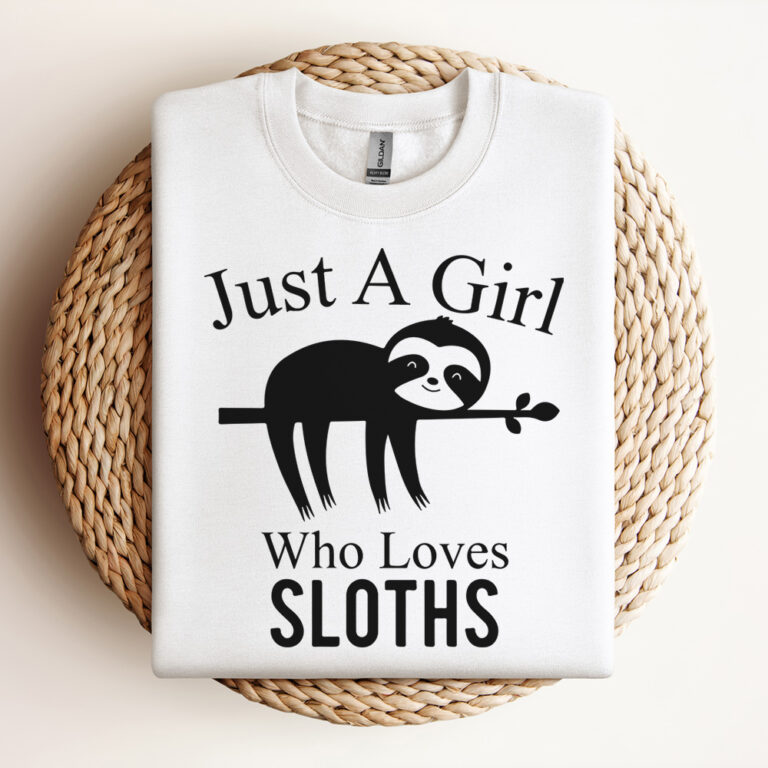 Just A Girl Who Loves Sloths Sloth Saying SVG Funny SVG 3