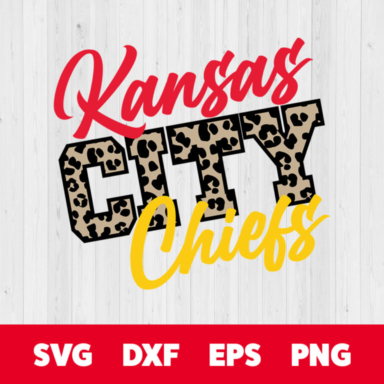 Kansas City Chiefs Leopard SVG NFL Football Team T shirt Design SVG Cut Files 1