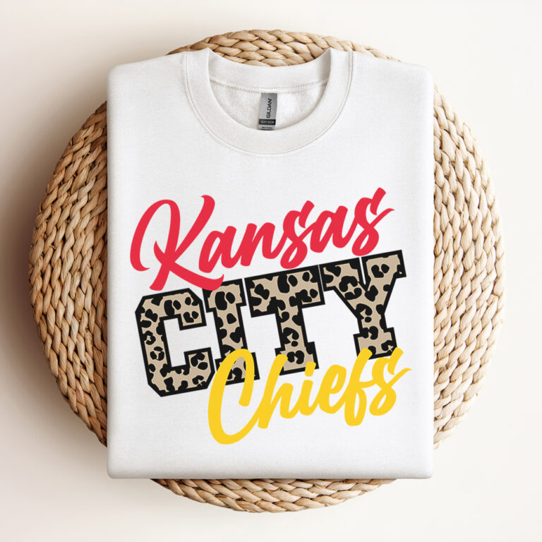 Kansas City Chiefs Leopard SVG NFL Football Team T shirt Design SVG Cut Files 3